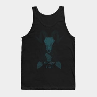 ASCii Savage Girl w/ text (Blue) Tank Top